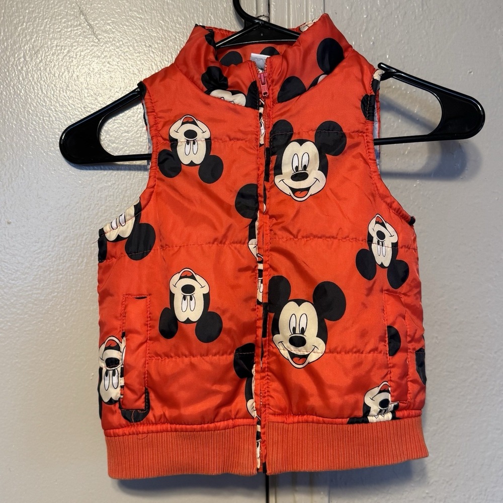 Disney Mickey Mouse Jacket Vest Toddler Kids 4T/5T Full Zip Up